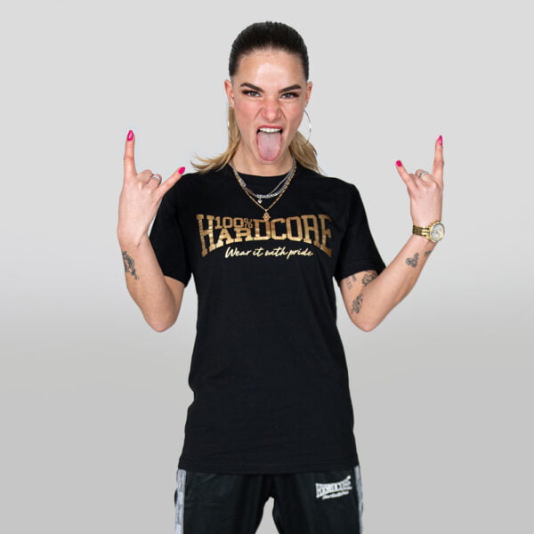100% Hardcore Girlie Shirt Essential Black Gold – Bild 2