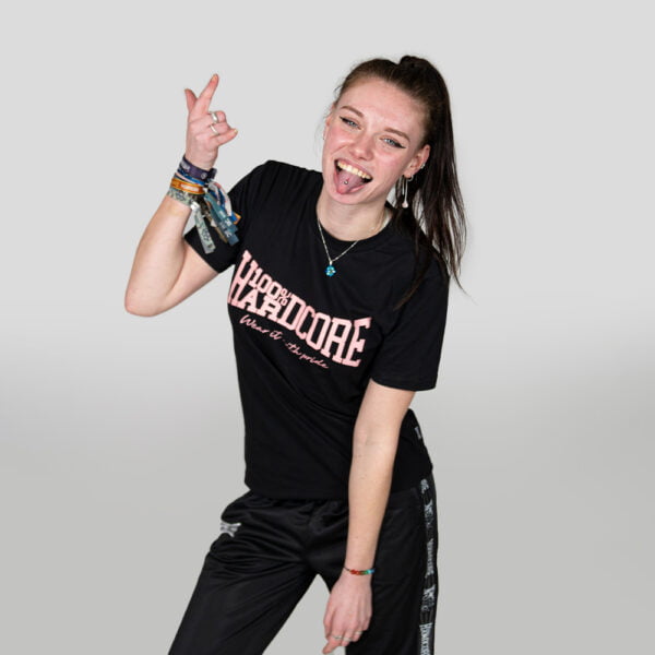 100% Hardcore Girlie Shirt Essential schwarz rosa – Bild 3