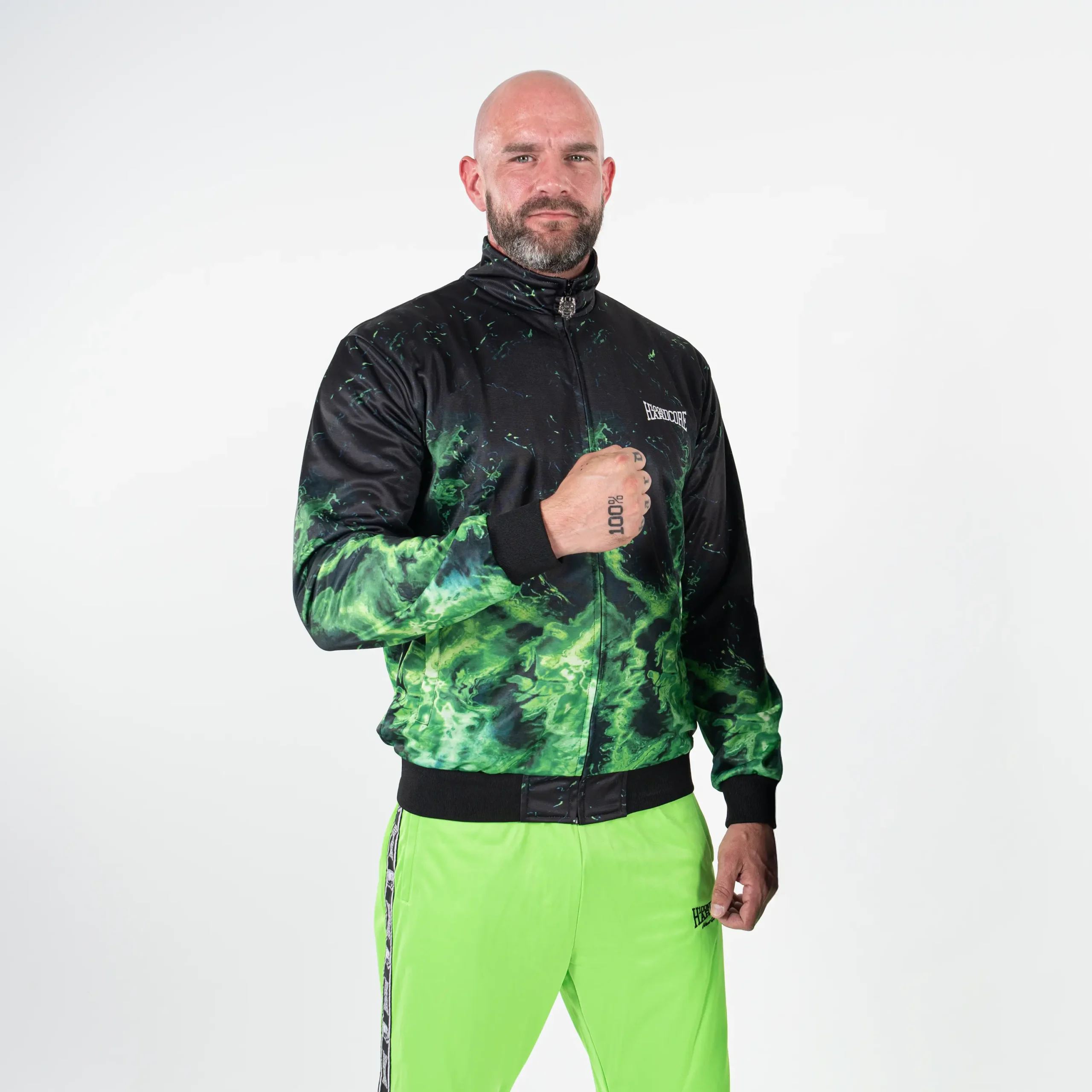 Veste d'entraînement 100% Hardcore Green Flame - Image 2