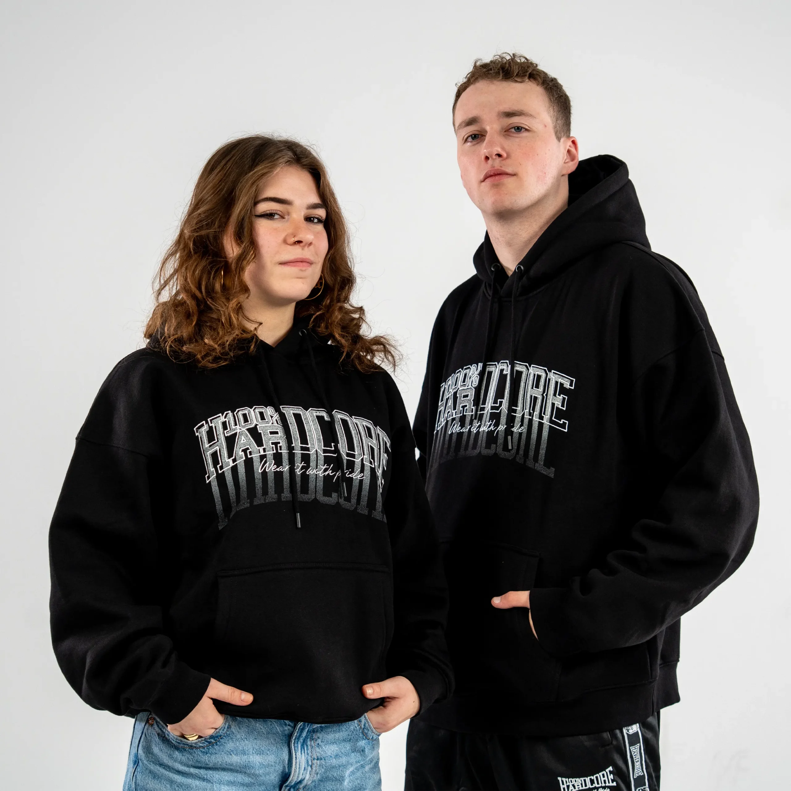100% Hardcore Oversized Hoodie Faded Black - Image 2
