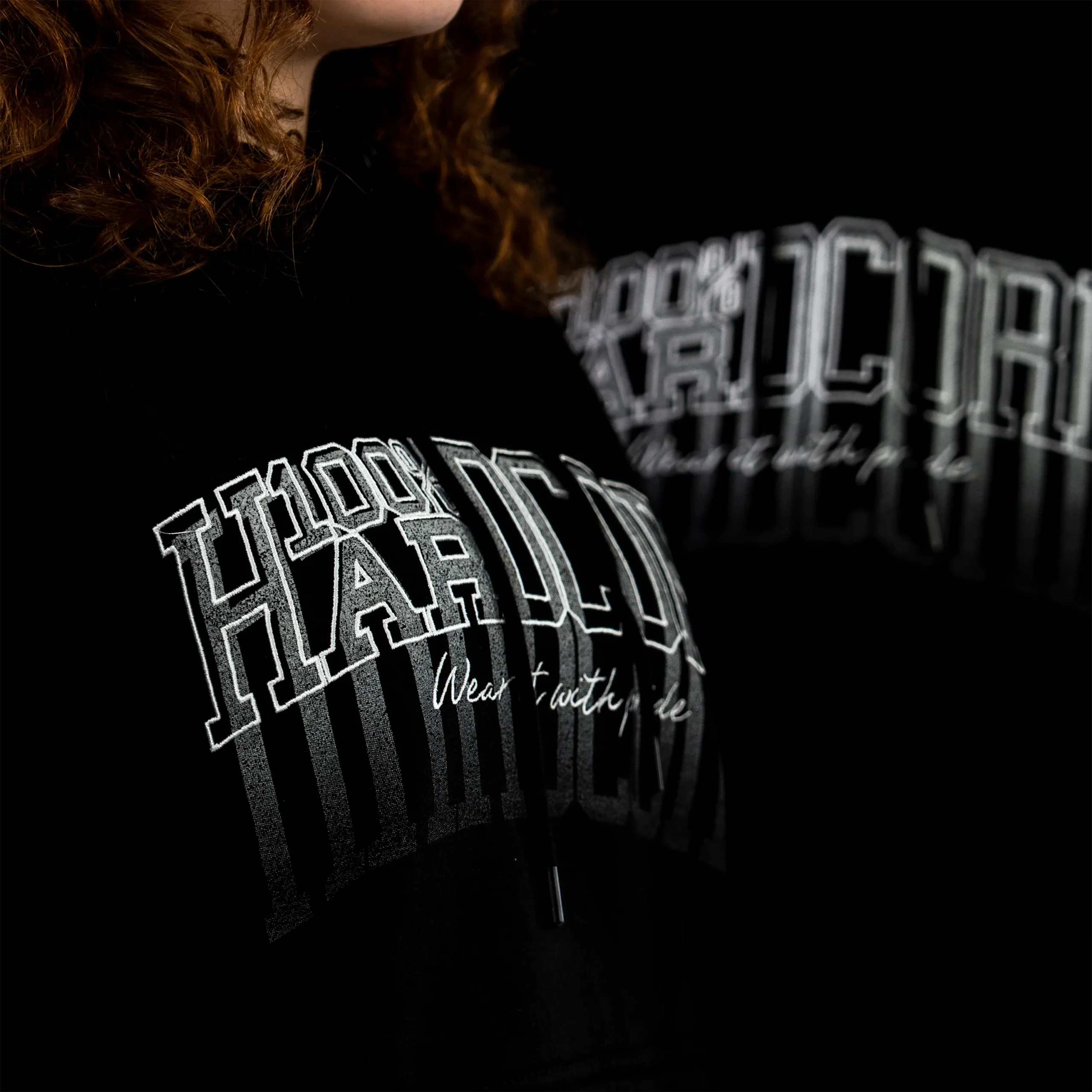 100% Hardcore Oversized Hoodie Faded Black - Image 3
