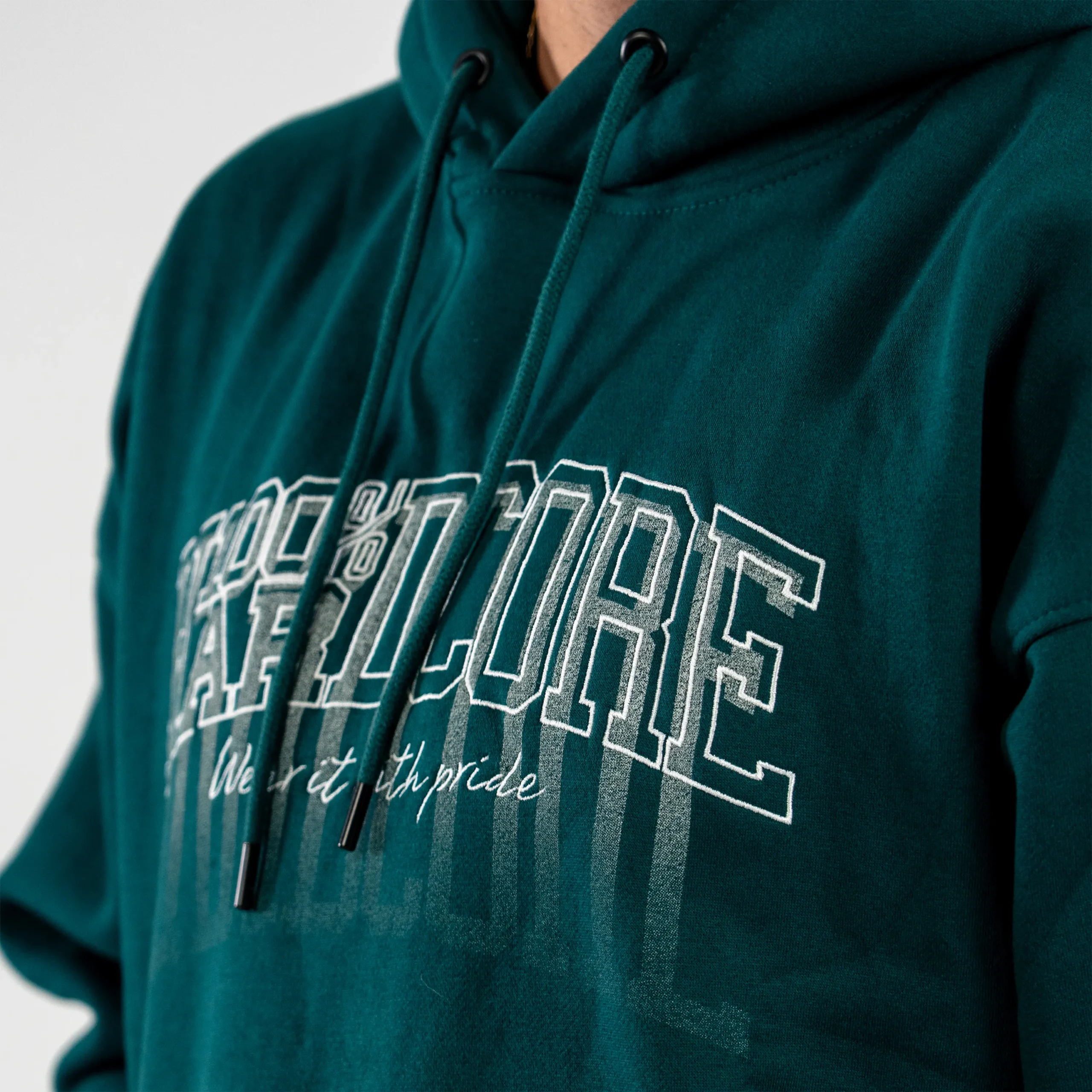 100% Hardcore Oversized Hoodie Faded Teal - Image 2