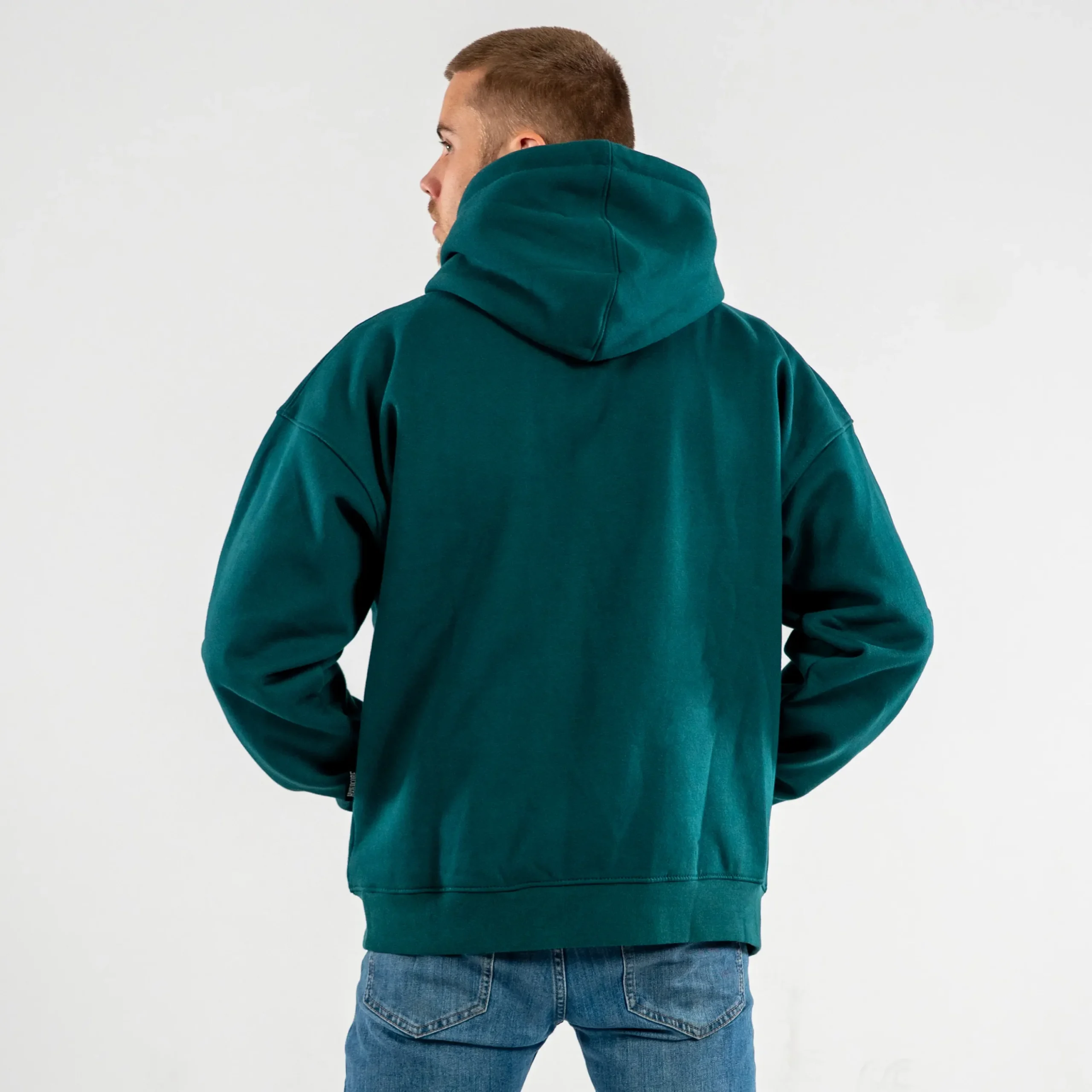 100% Hardcore Oversized Hoodie Faded Teal - Image 4