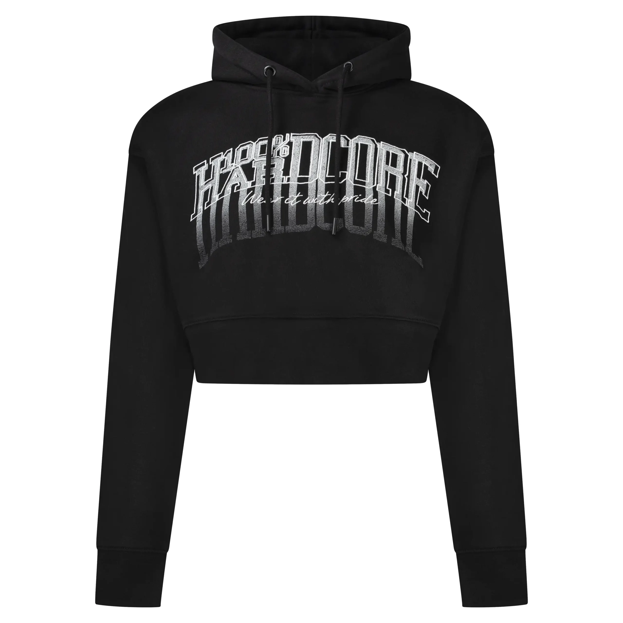 100% Hardcore Cropped Kapuzenpullover Faded