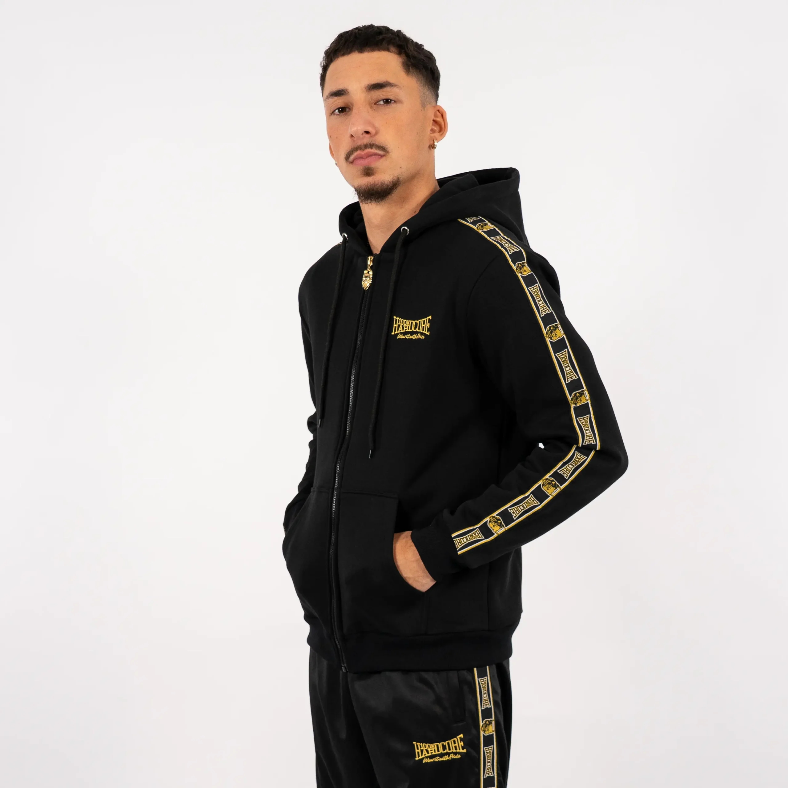 100% Hardcore Hooded Zipper Essential Gold – Image 2