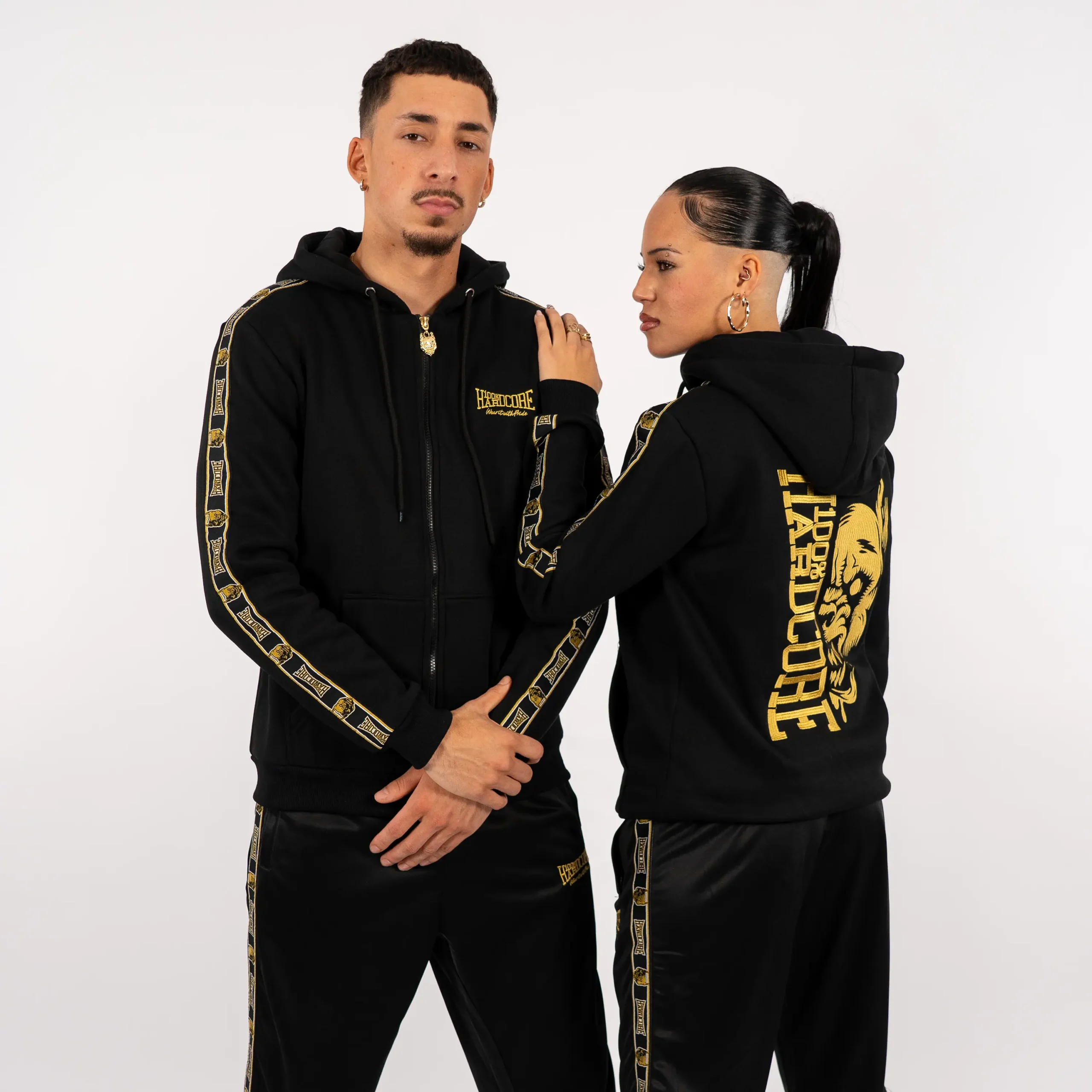 100% Hardcore Hooded Zipper Essential Gold – Image 3