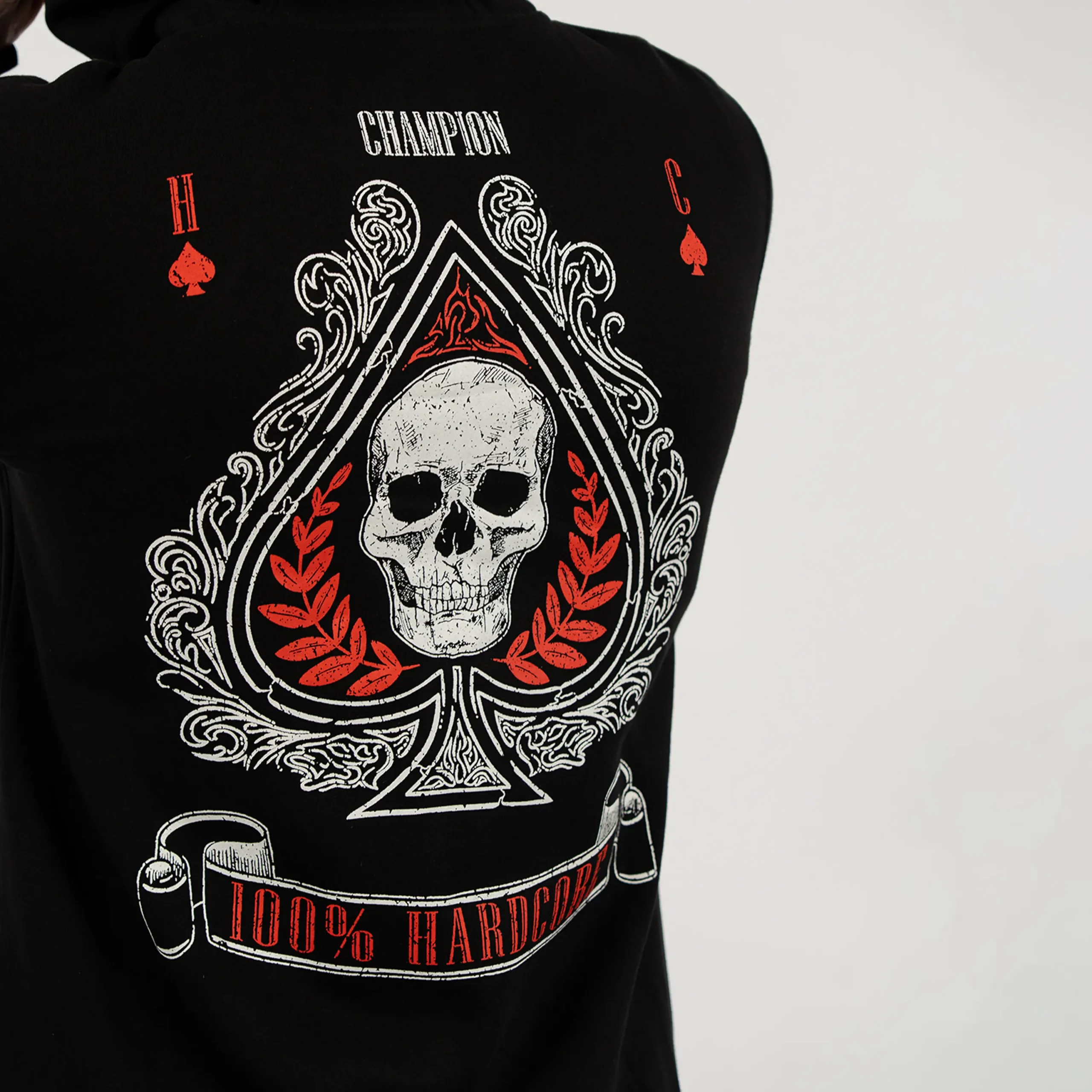 100% Hardcore Hooded Zipper Ace of Spades – Image 3