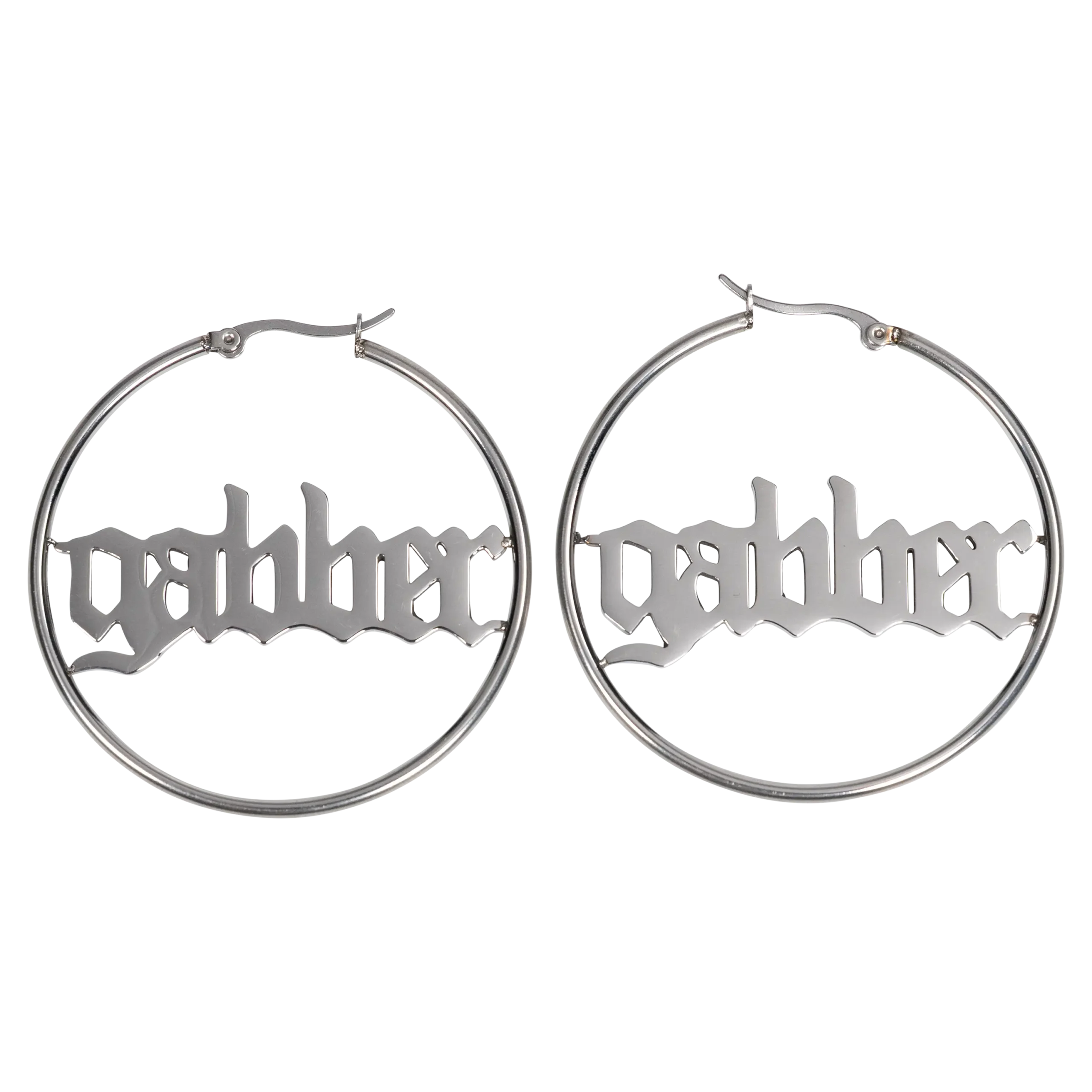 Gabber Ohrringe 5cm Silber