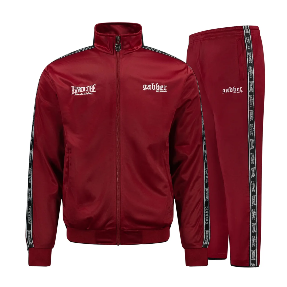 100% Hardcore Track Suit, Full Set, Gabber Burgundy