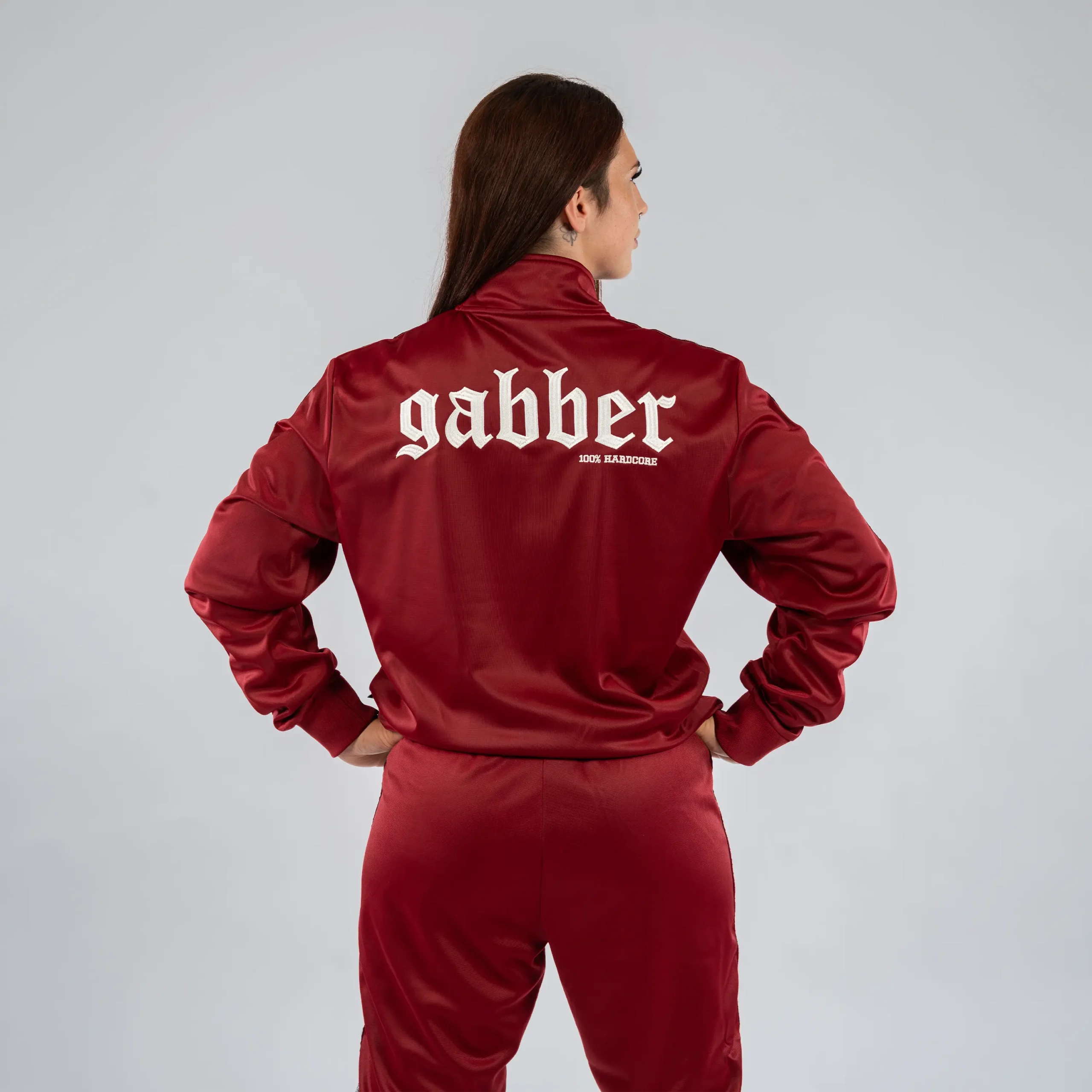 100% Hardcore Trainingsjacke Gabber Burgundy – Bild 5