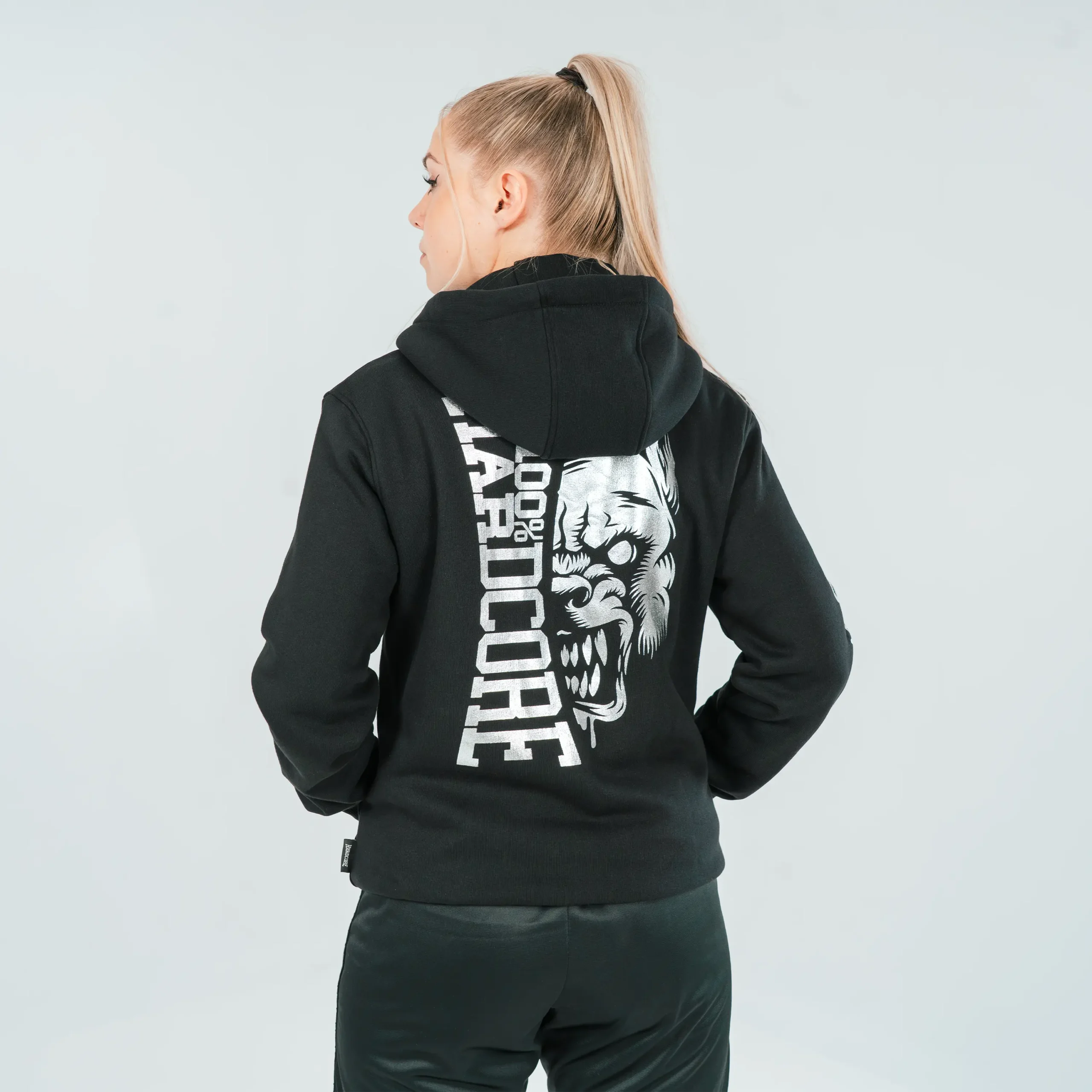 100% Hardcore Hooded Zipper Silver – Image 3