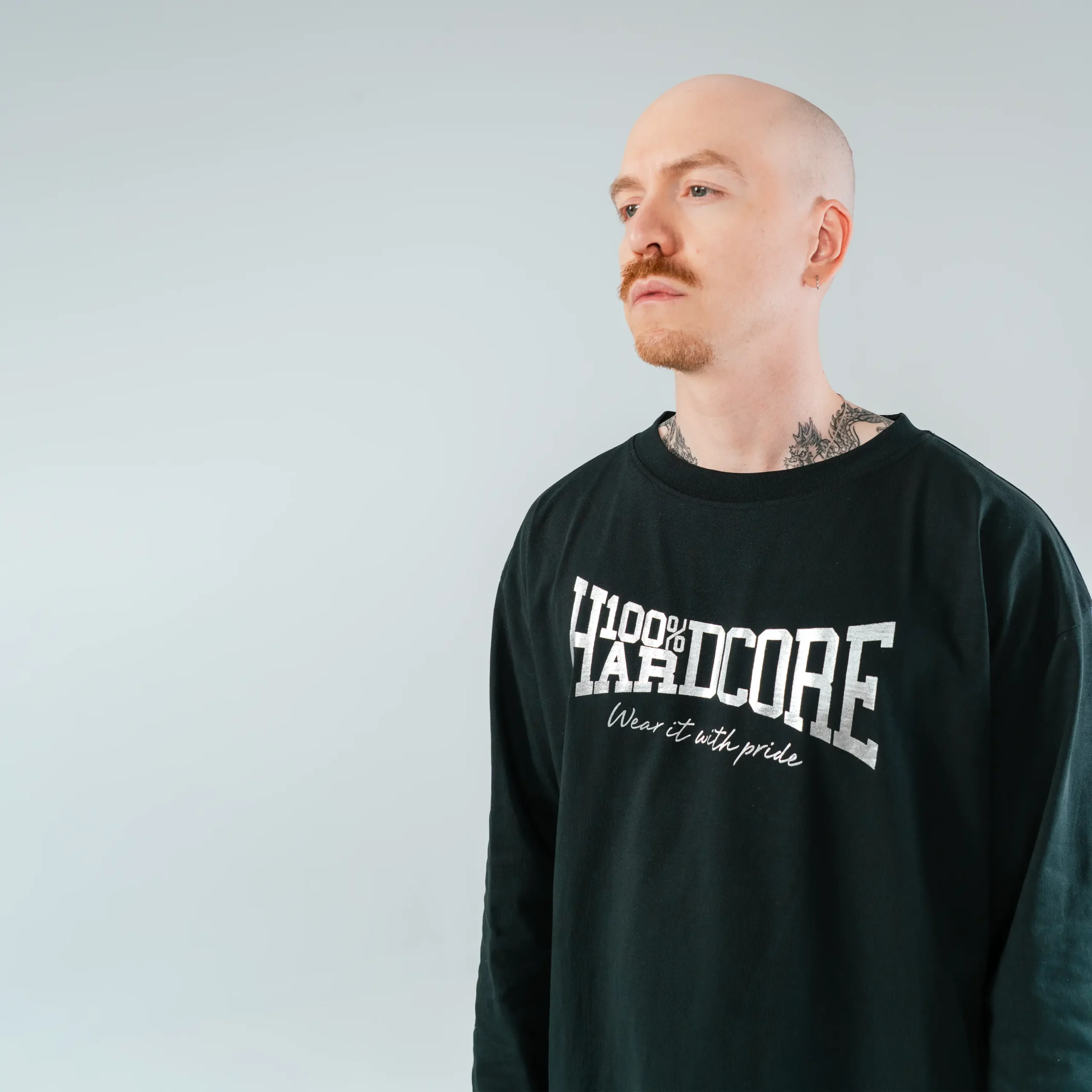 100% Hardcore Long-Sleeve Shirt, Silver – Image 2