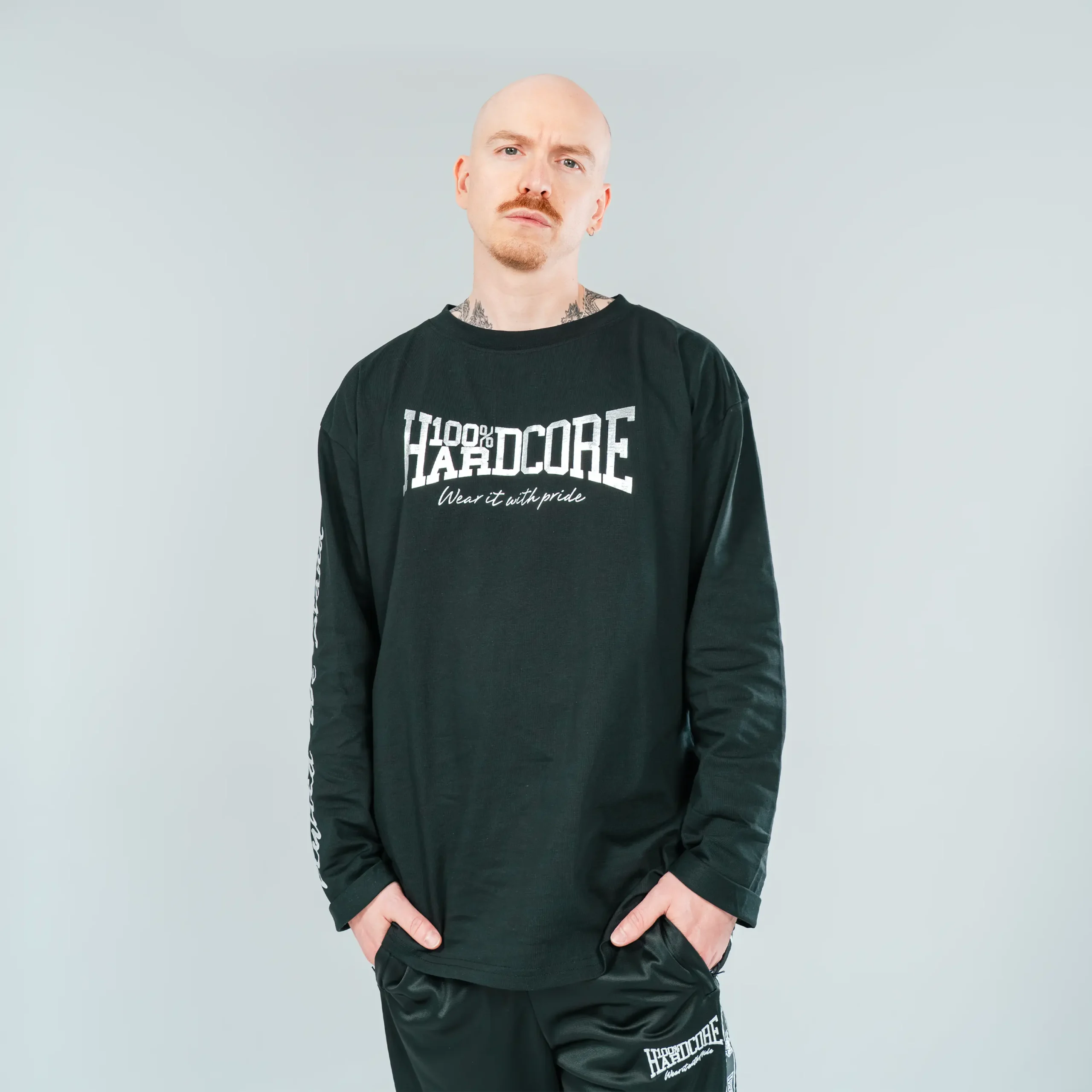 100% Hardcore Long-Sleeve Shirt, Silver – Image 5