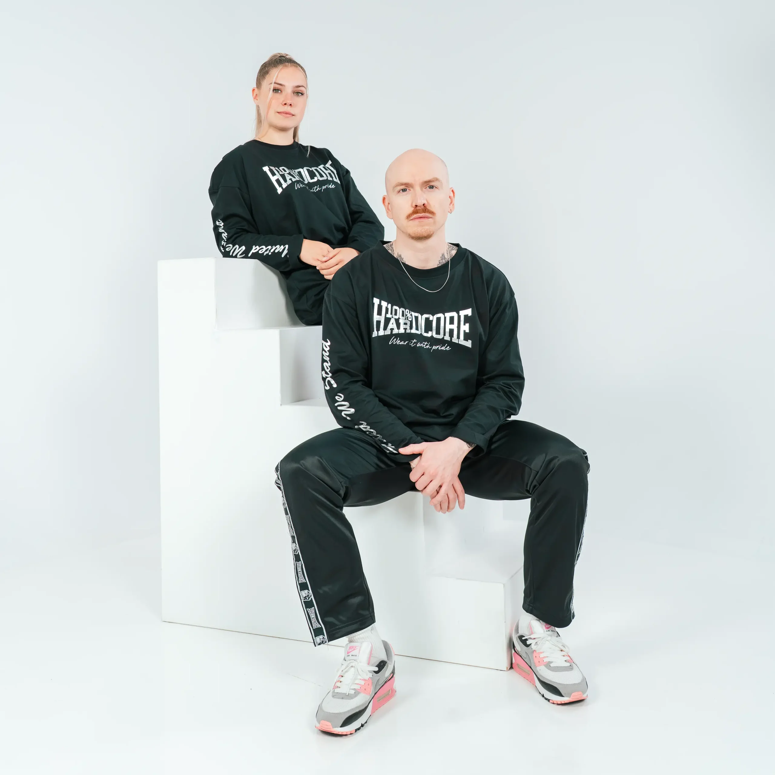 100% Hardcore Long-Sleeve Shirt, Silver – Image 7