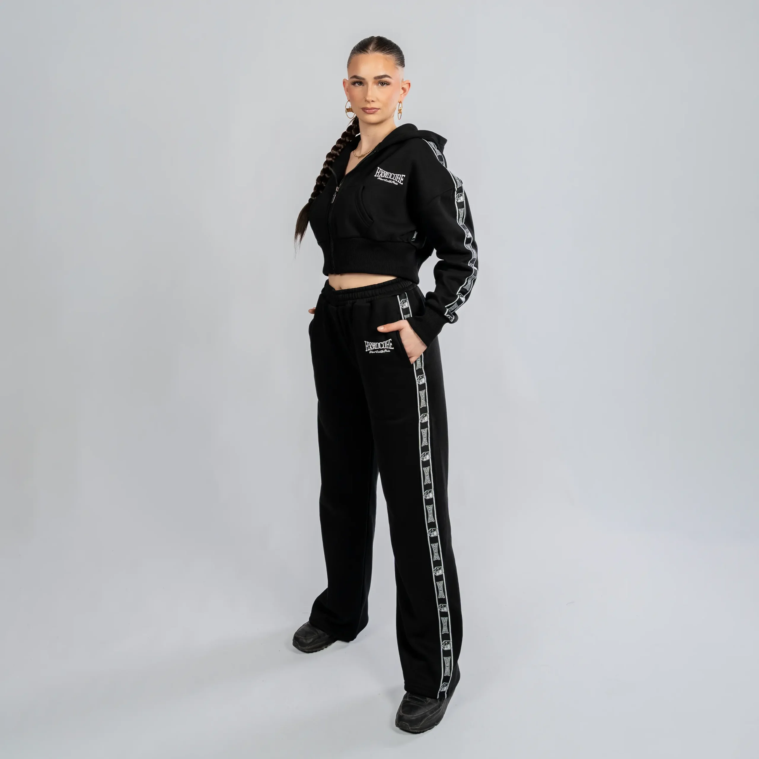 100% Hardcore Trainingsanzug Girlie komplett Essential Branded Rage Schwarz – Bild 2