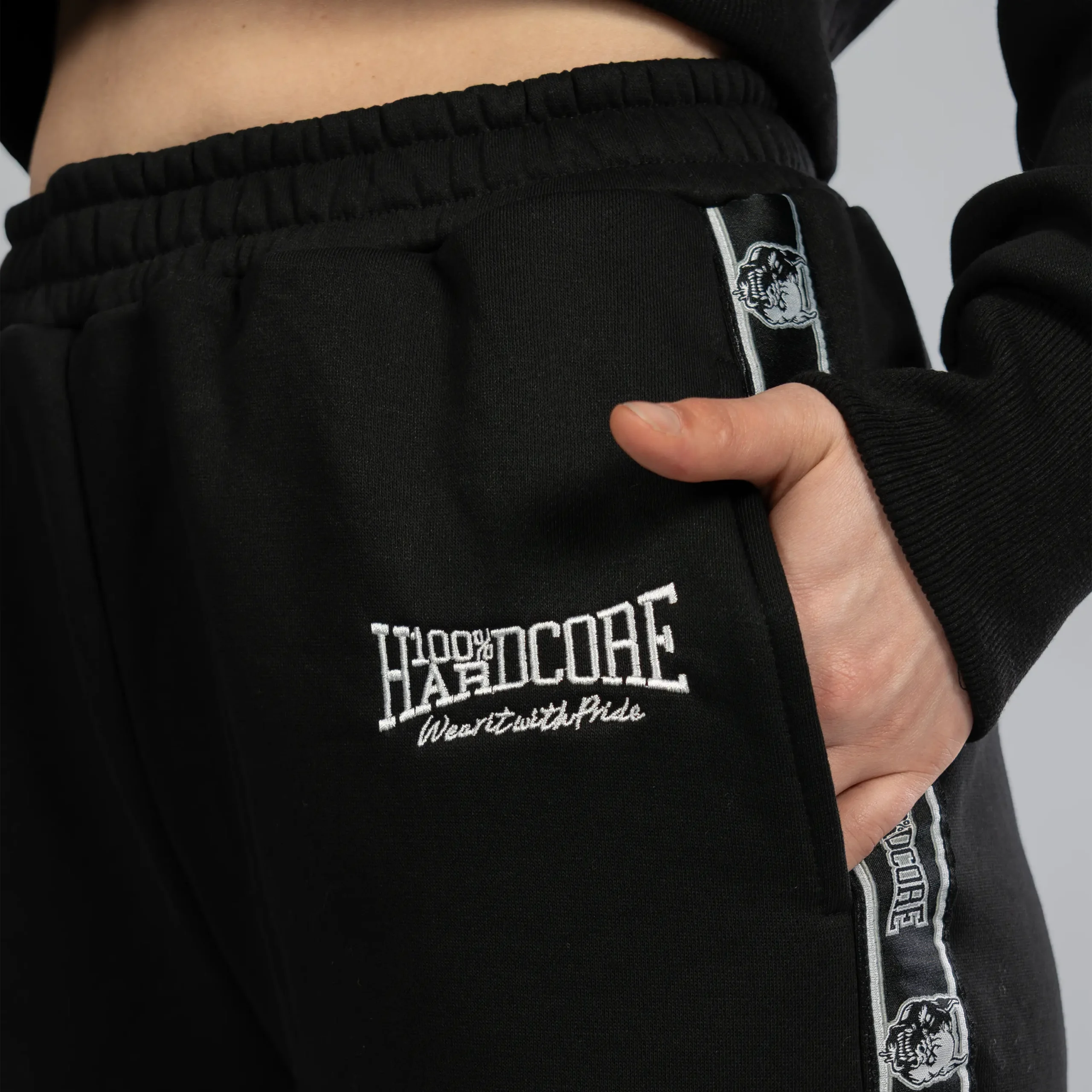 100% Hardcore Straight Fight Jogginghose Black – Bild 3