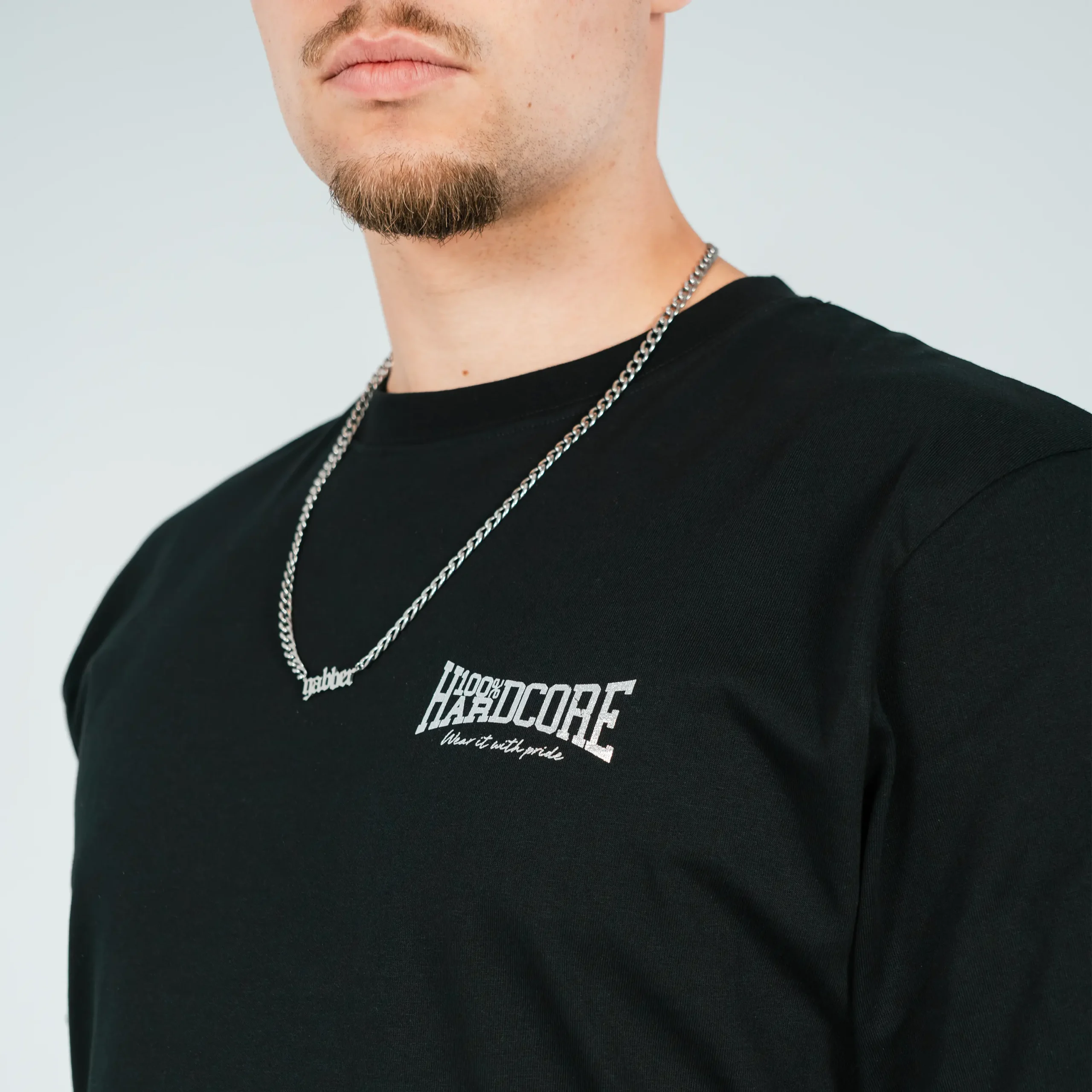 100% Hardcore Shirt Silver – Image 5