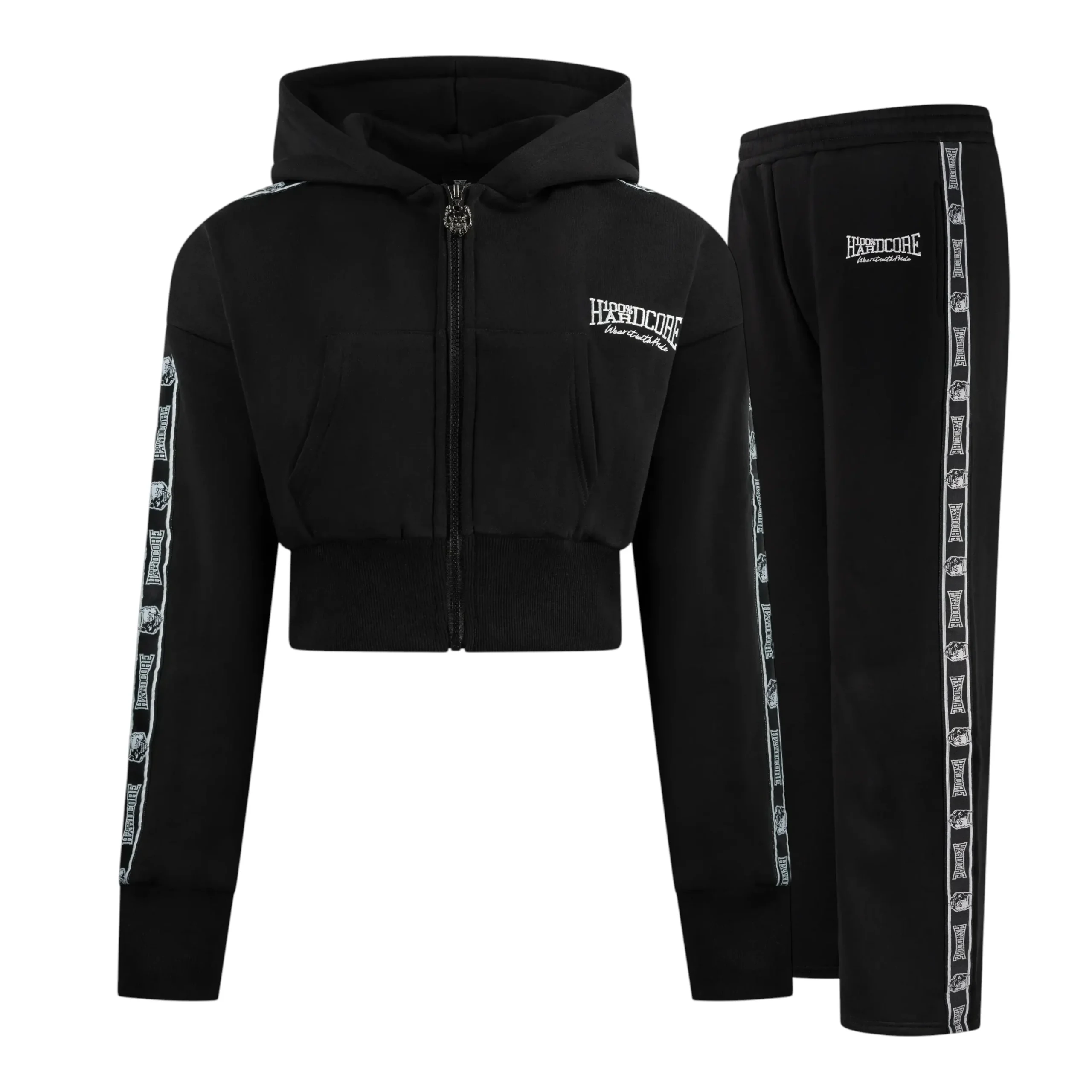 100% Hardcore Trainingsanzug Girlie komplett Essential Branded Rage Schwarz
