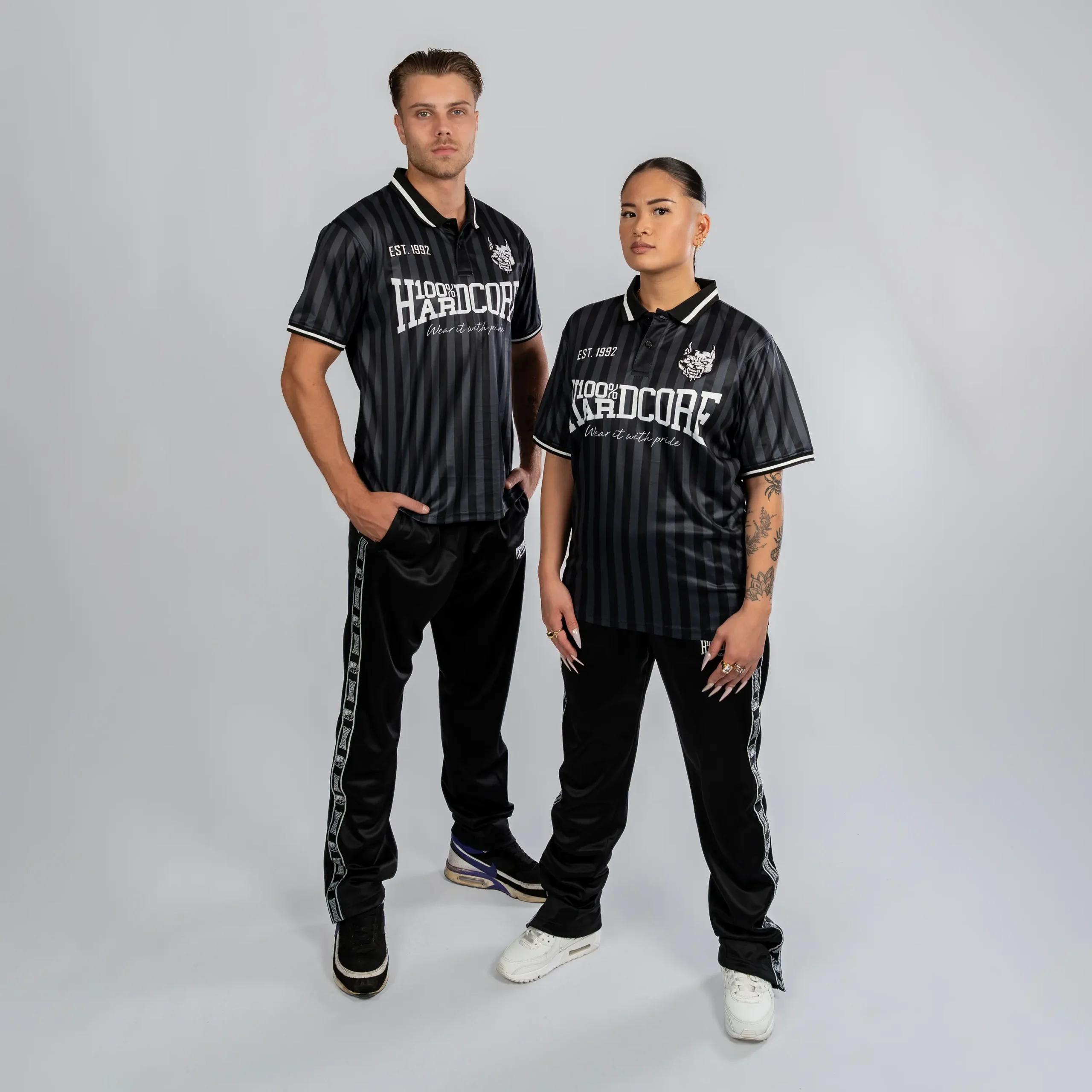 100% Hardcore Soccer Shirt Classic Striped black – Bild 2