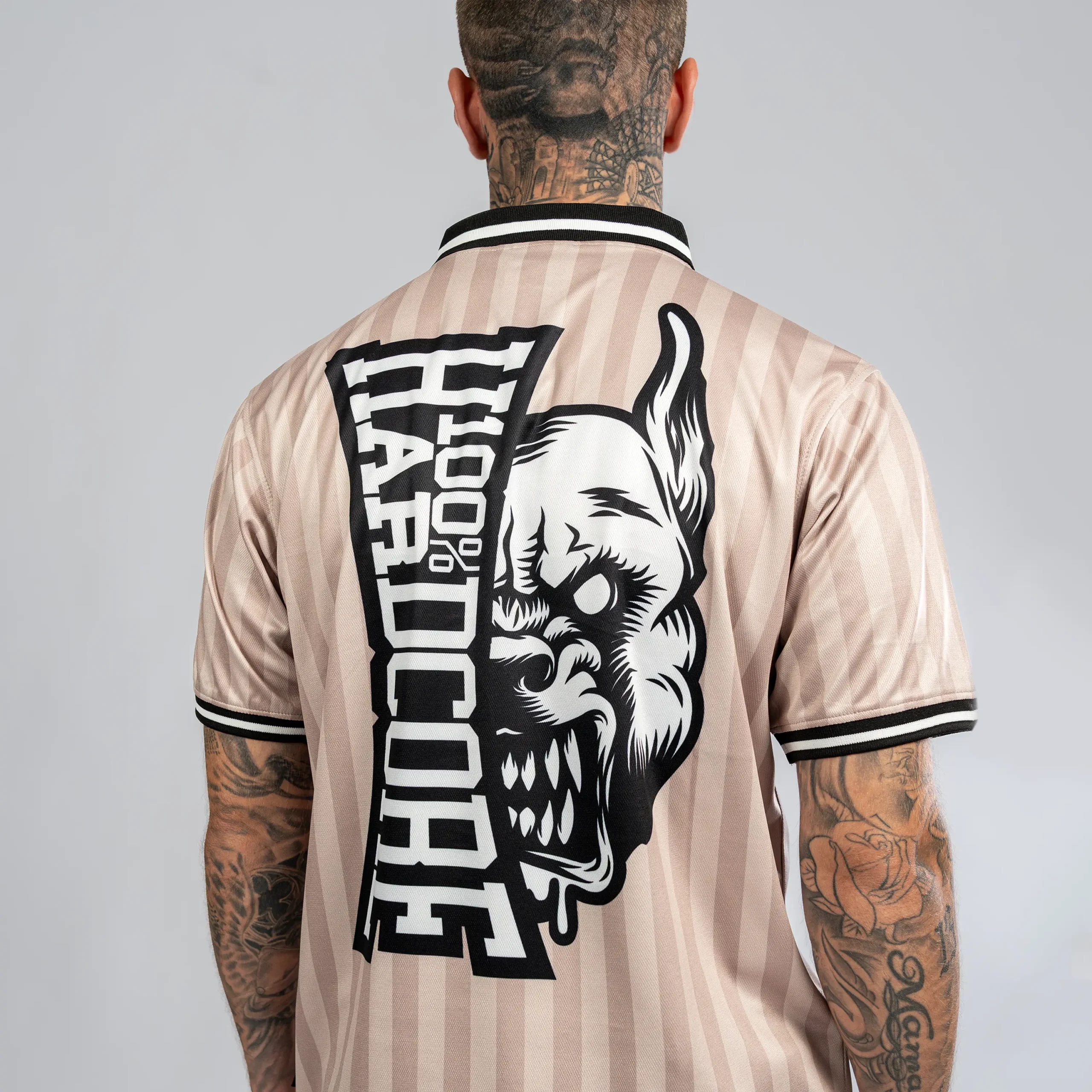 100% Hardcore Soccer Shirt Classic Striped Sand – Bild 2