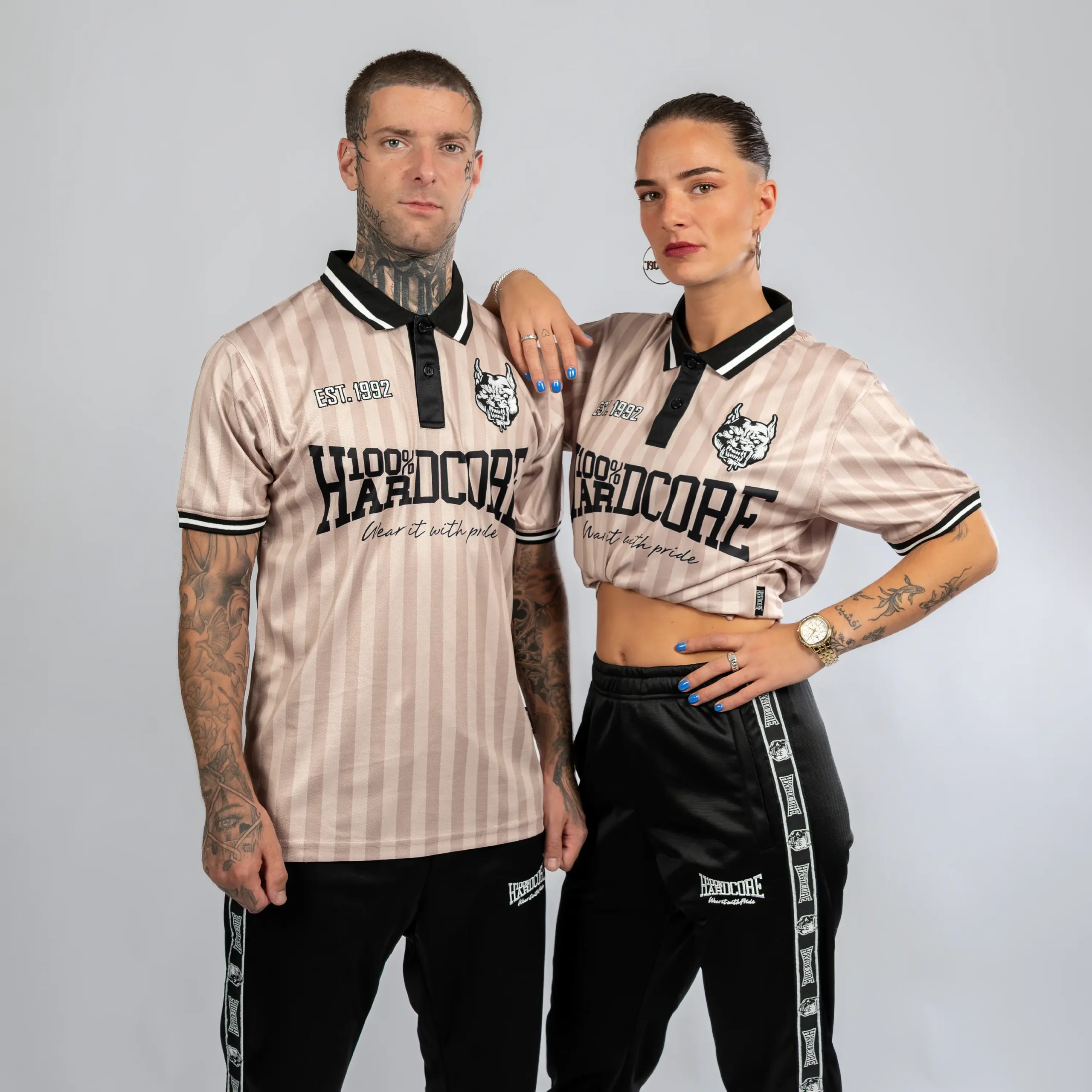 100% Hardcore Soccer Shirt Classic Striped Sand – Bild 3