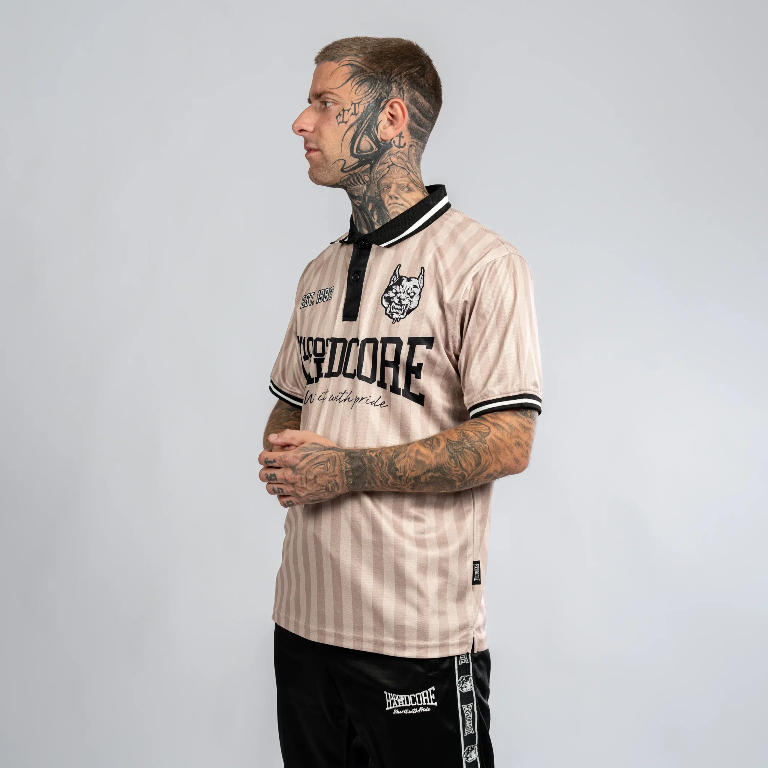 100% Hardcore Soccer Shirt Classic Striped Sand – Bild 5