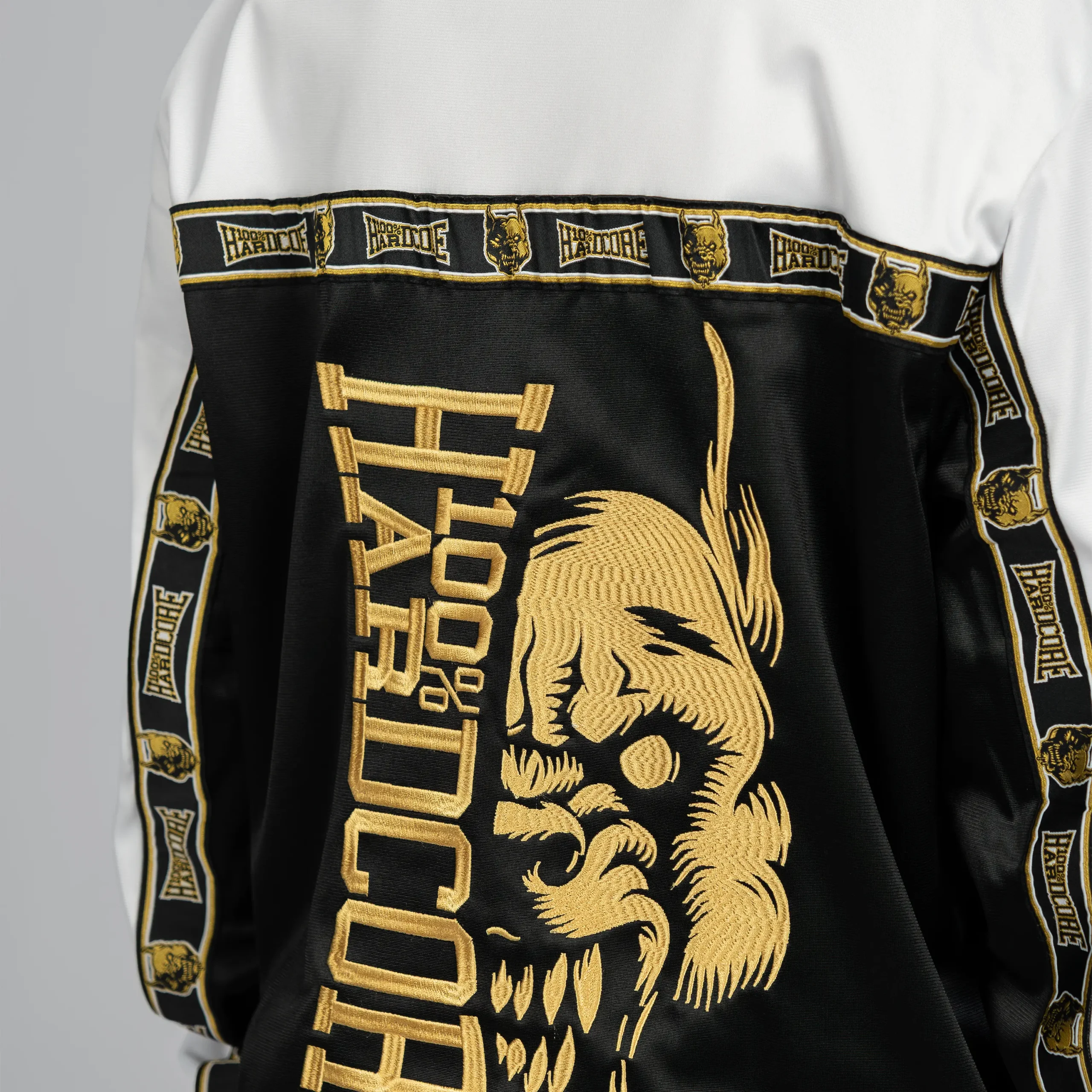100% Hardcore Trainingsjacke Essential Gold White – Bild 2