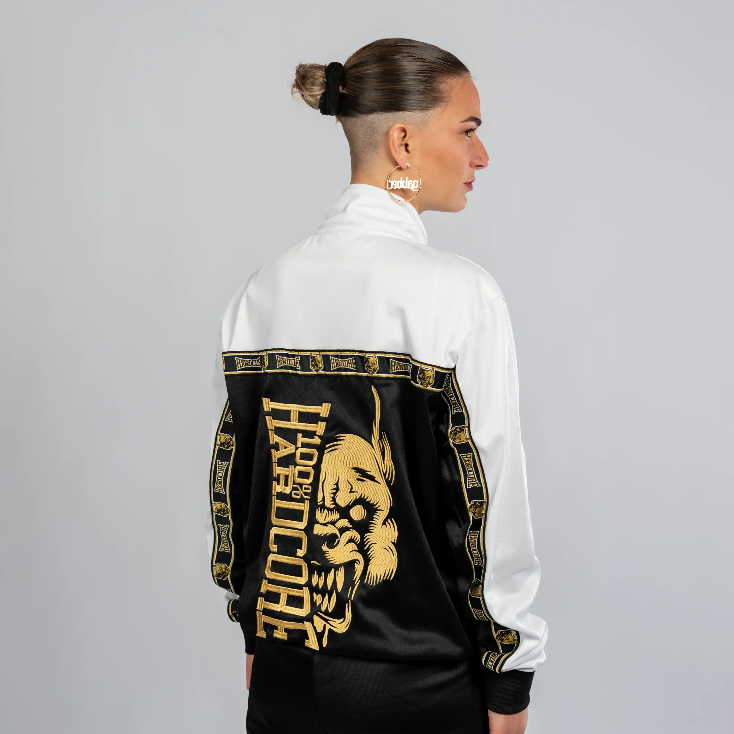 100% Hardcore Trainingsjacke Essential Gold White – Bild 3
