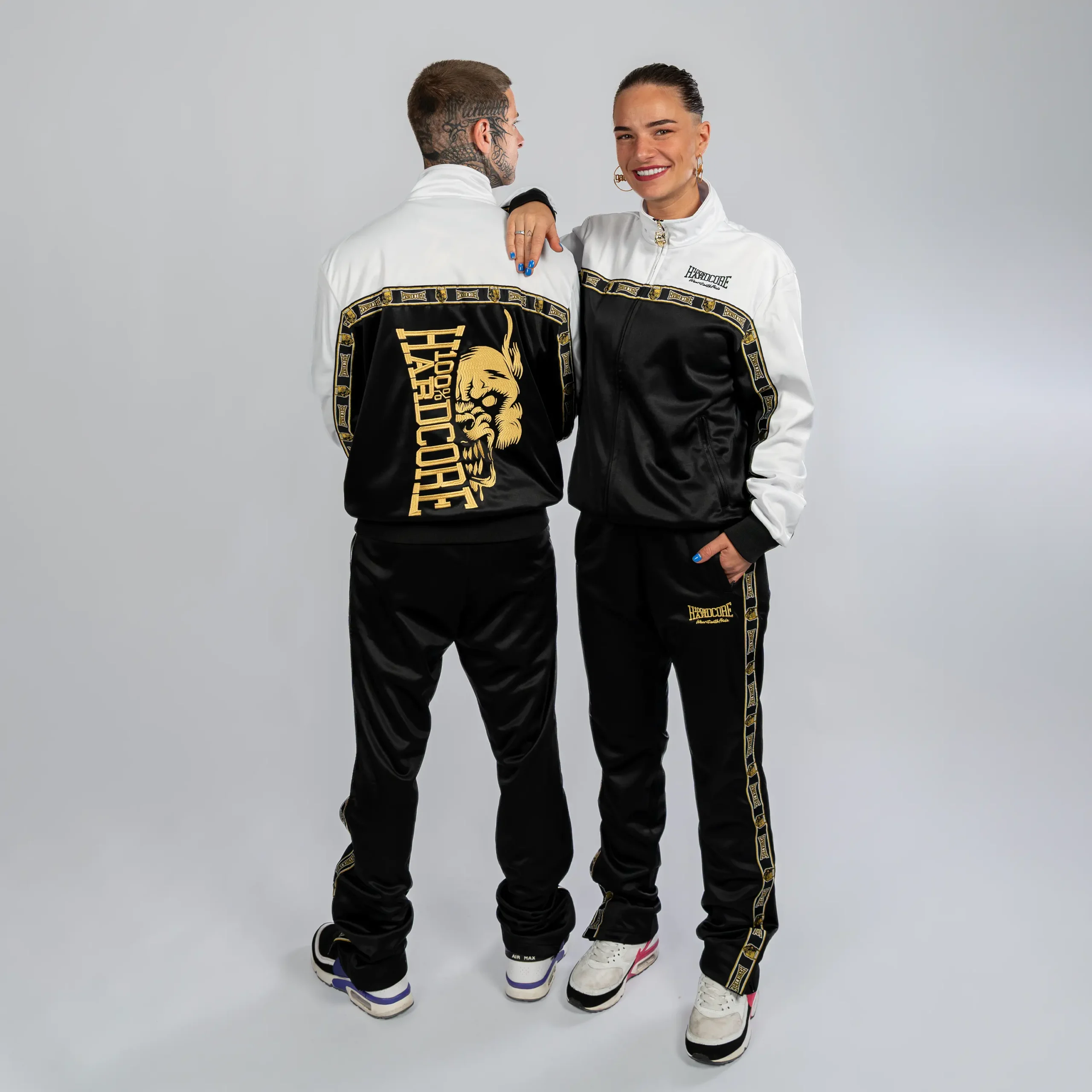 100% Hardcore Trainingsjacke Essential Gold White – Bild 5