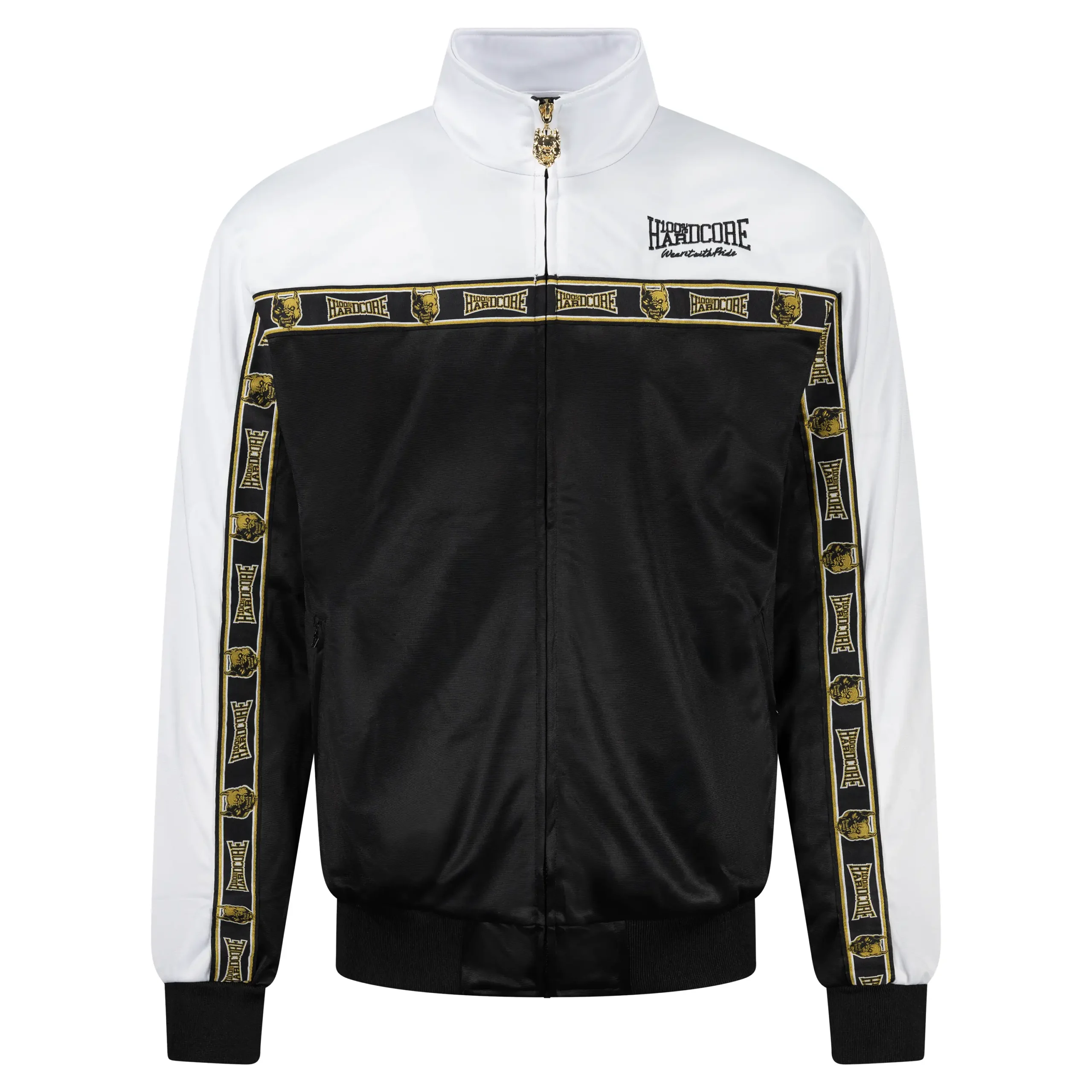 100% Hardcore Trainingsjacke Essential Gold White – Bild 6