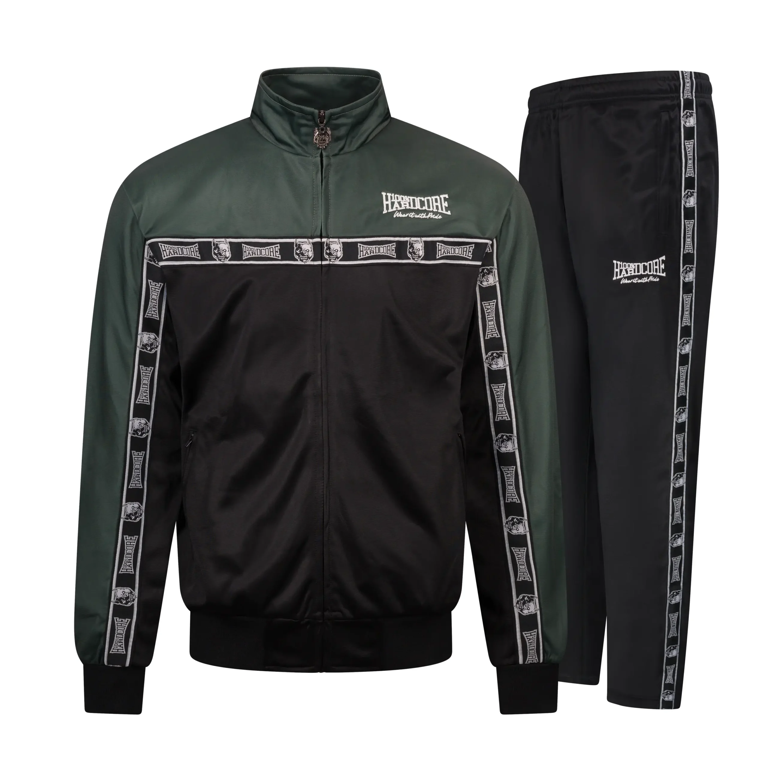 100% Hardcore Trainingsanzug komplett Essential dark green/black