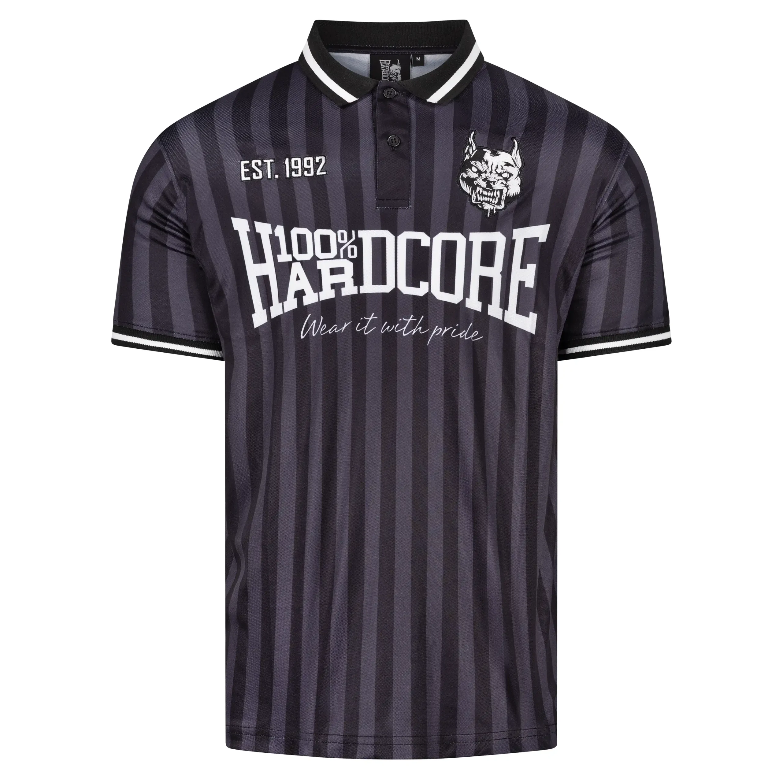 100% Hardcore Soccer Shirt Classic Striped black – Bild 4