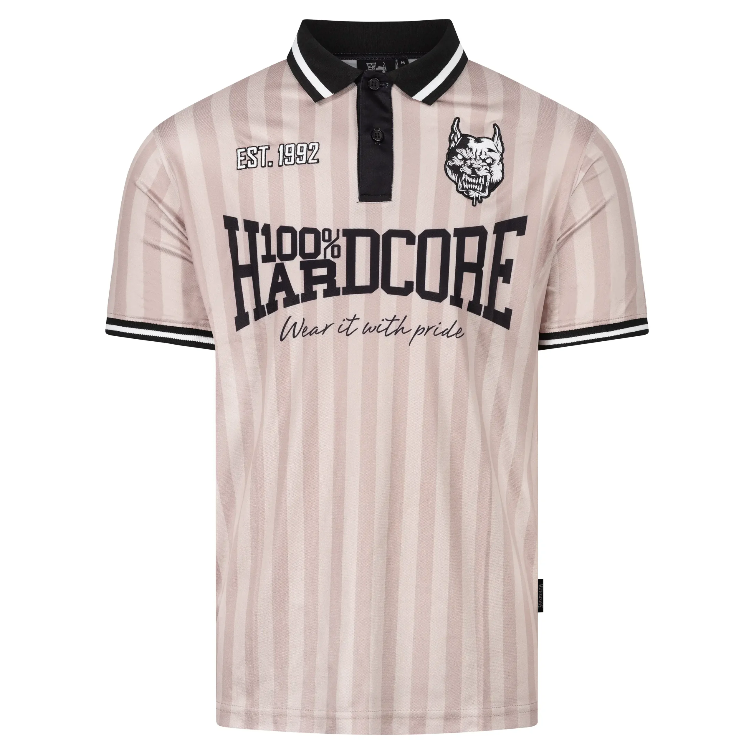 100% Hardcore Soccer Shirt Classic Striped Sand – Bild 7